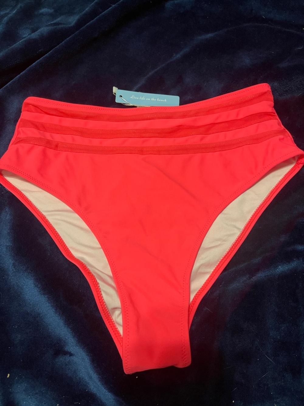 NWT Bright Pink High-Waisted Bikini Bottom